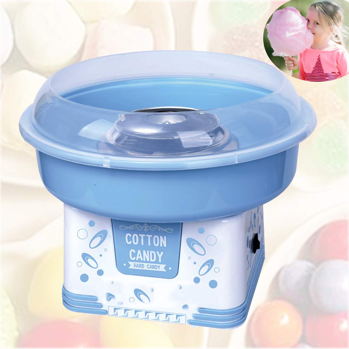 Commercial Cotton Candy Machine for Parties - Choose Your Own Sugar Flavors, Perfect for Birthday Gifts, Kids Snacks & Carnival Events (Blue) - Make Fluffy Cotton Candy at Home or Business Events