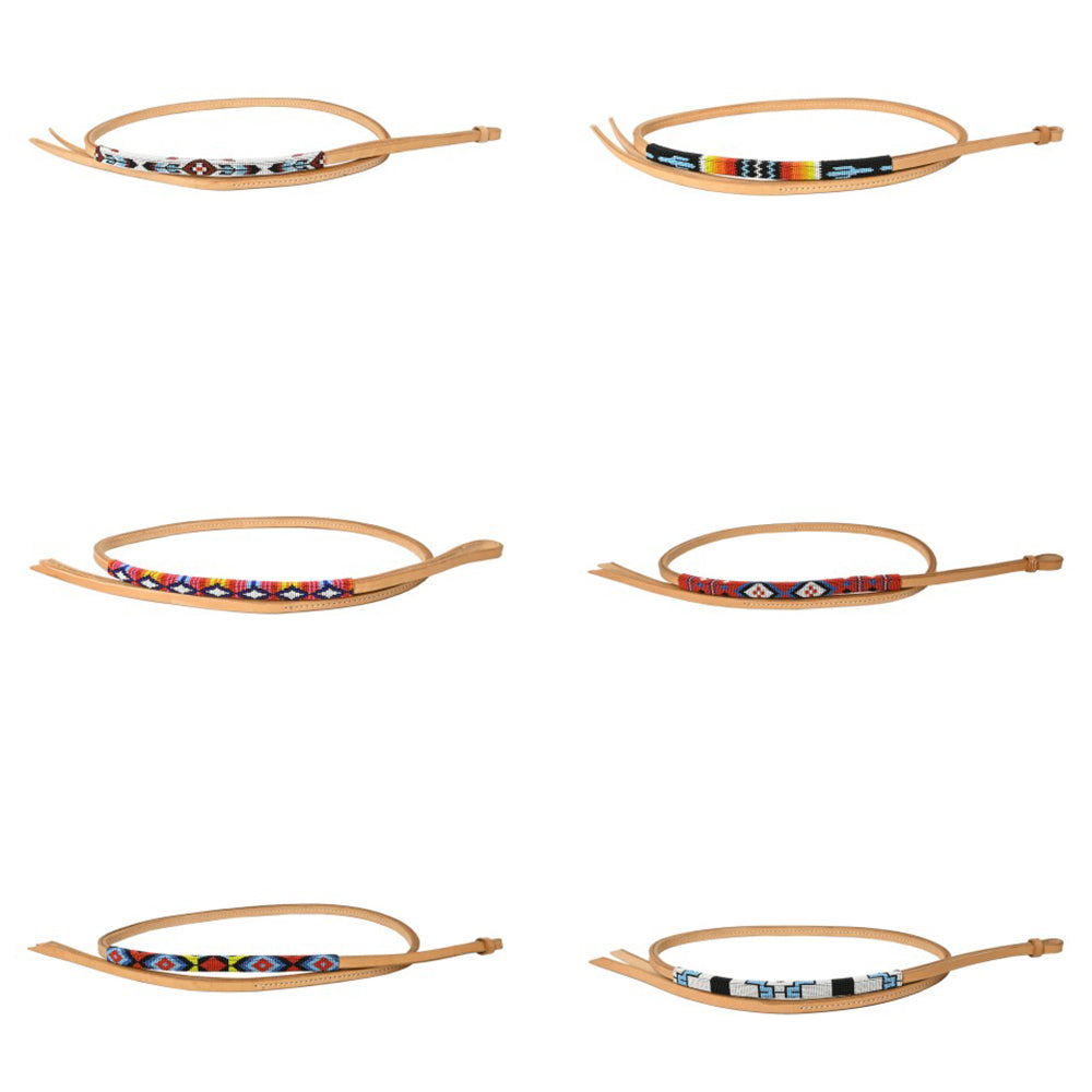 5 Ft Hilason Western Horse Whip - Beautiful Beaded Overlay American Leather Tan - Perfect for Equestrian Training, Rodeo Shows & Cowboy Costume Accessories