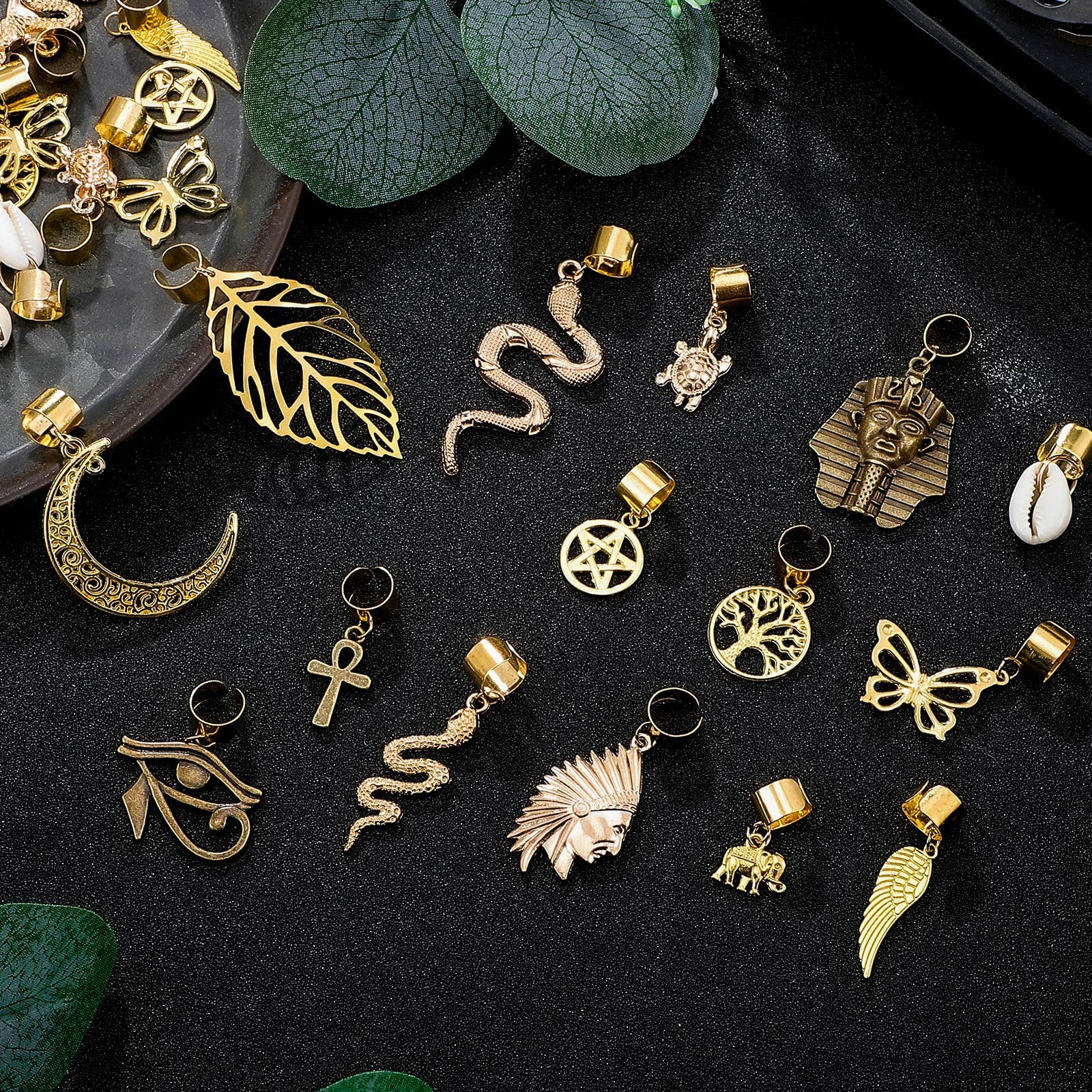 40 Pcs Gold Hair Clips for Braids & Locs - African Style Butterfly Hair Jewelry Beads, DIY Hair Charms & Pendants - Perfect for Braiding, Hair Accessories & Decoration - Great for Parties, Weddings & Everyday Styling