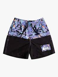 Quiksilver Kids Volley Acid Five Boys' Swim Shorts - Quick-Dry, UPF 50+ Beach & Pool Swimwear for Active Children