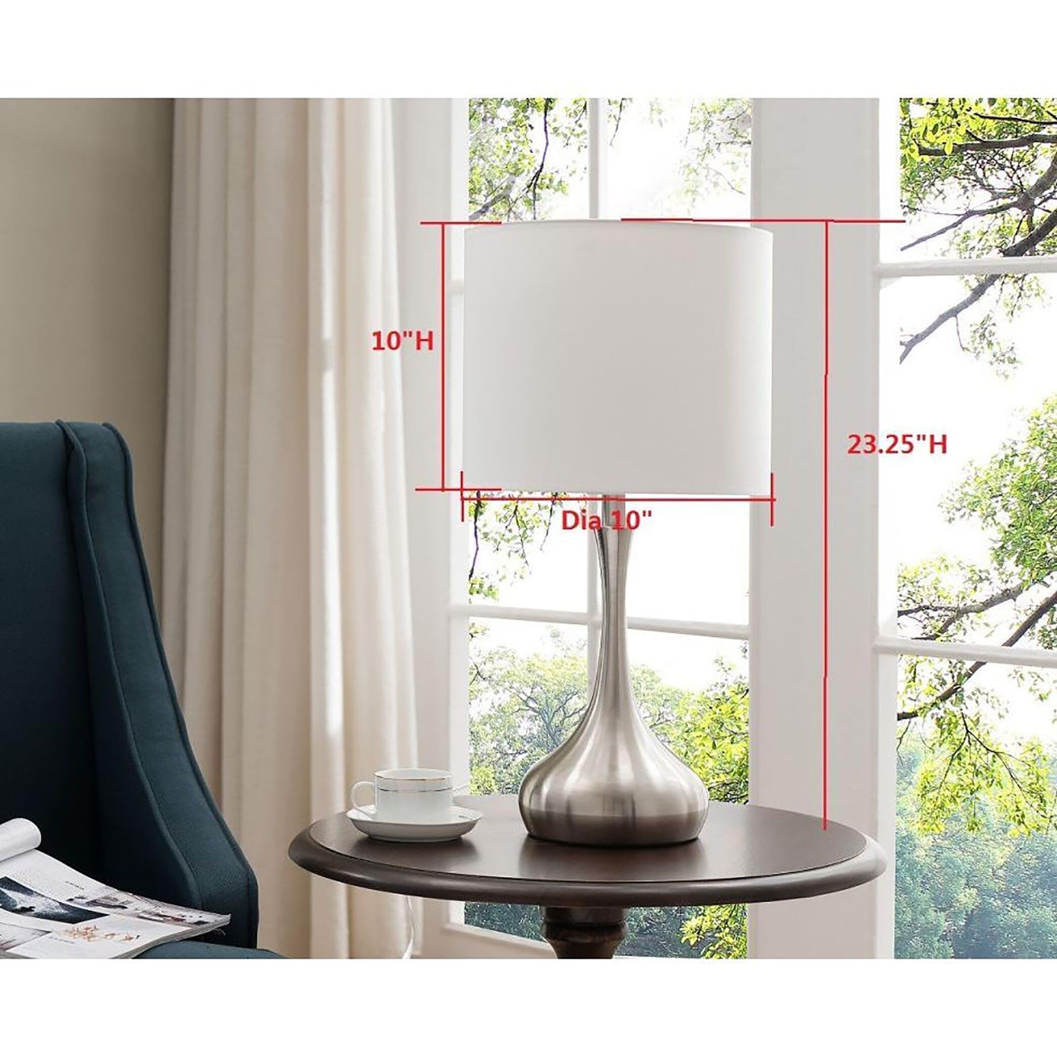 Modern Set of 2 Table Lamps for Bedroom & Living Room - Adjustable Brightness Nightstand Lamps with USB Ports - Perfect for Reading, Working, and Home Decor