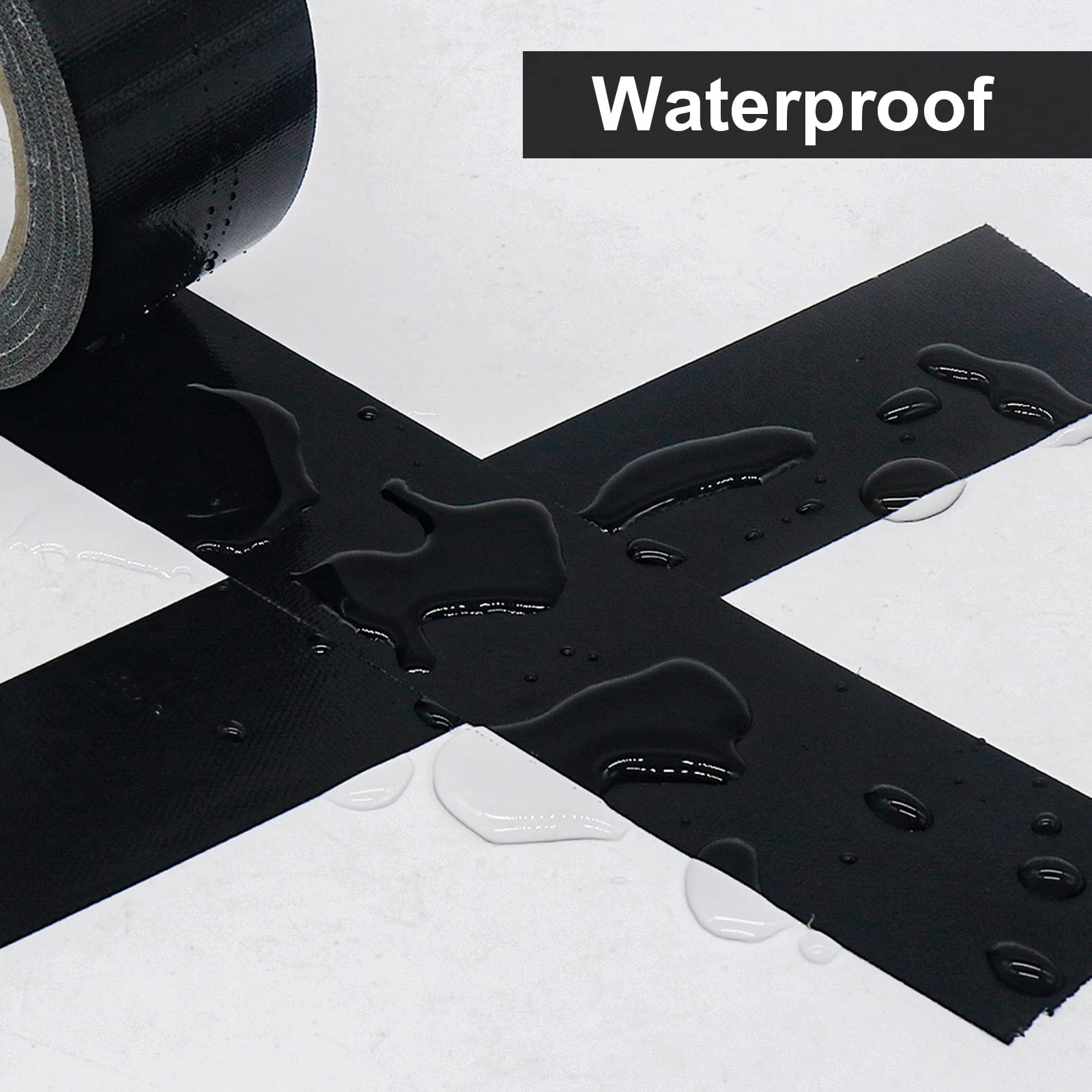 Heavy Duty Black Duct Tape - 12 Rolls (30 Yards x 2 Inch) - Strong, Waterproof, Flexible & Easy Tear by Hand - for Home Repairs, HVAC, Automotive, Construction & Industrial Use - Indoor/Outdoor Multipurpose Adhesive Tape