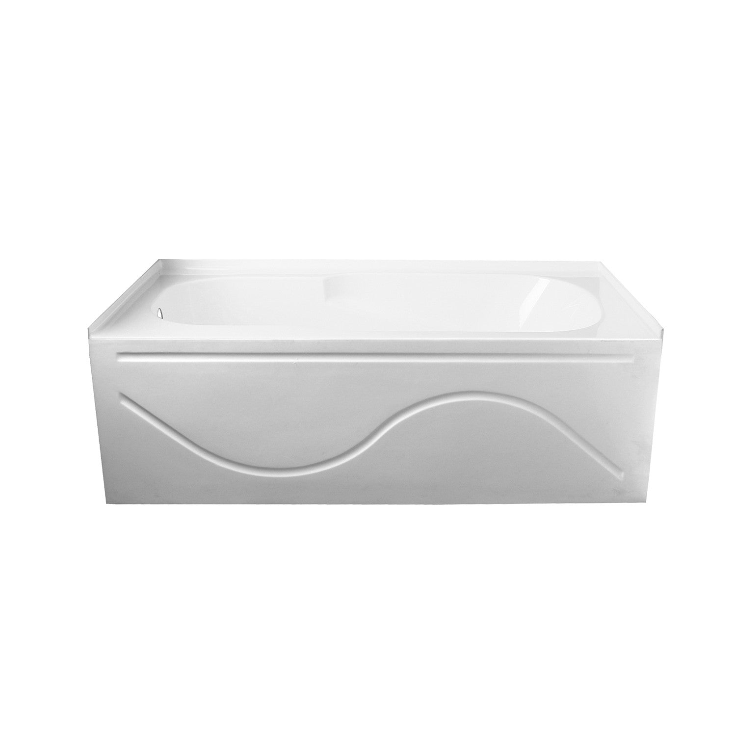 Aqua Eden VTAP603216L 60 Inch Acrylic Rectangular 3-Wall Alcove Bathtub with Anti-Slip Surface & Left Drain - Glossy White for Modern Bathroom & Spa Relaxation