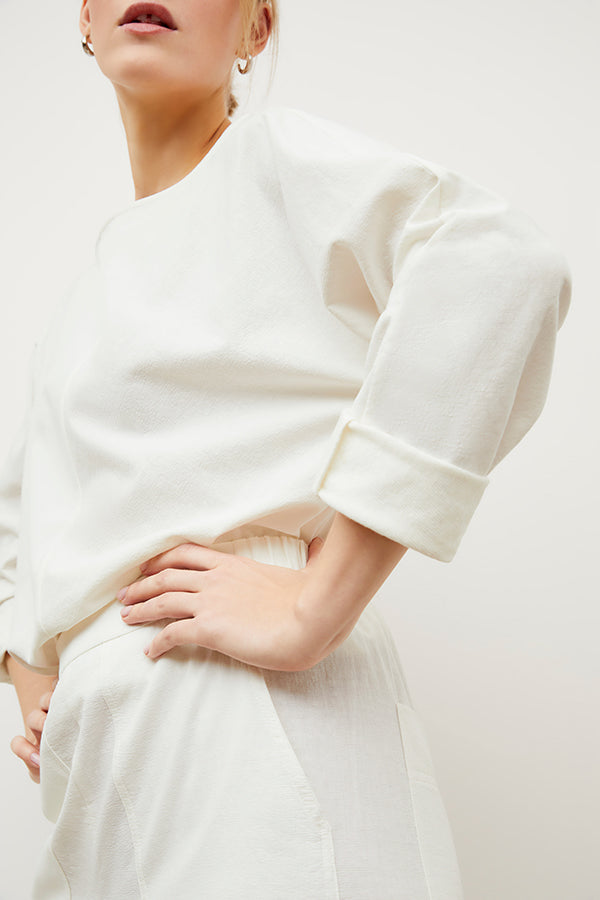 Madelyn Pants - Double Faced Linen Pants in Ivory | Comfortable & Stylish Women's Trousers for Work, Travel & Casual Wear