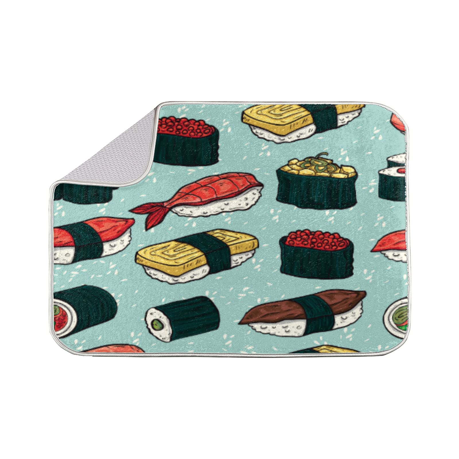 Premium Japanese Sushi Dish Drying Mat - 18x24 Inch Absorbent, Heat-Resistant Kitchen Counter Pad for Fast Drying Dishes | Ideal for Sushi Preparation, Dish Drainage & Counter Protection
