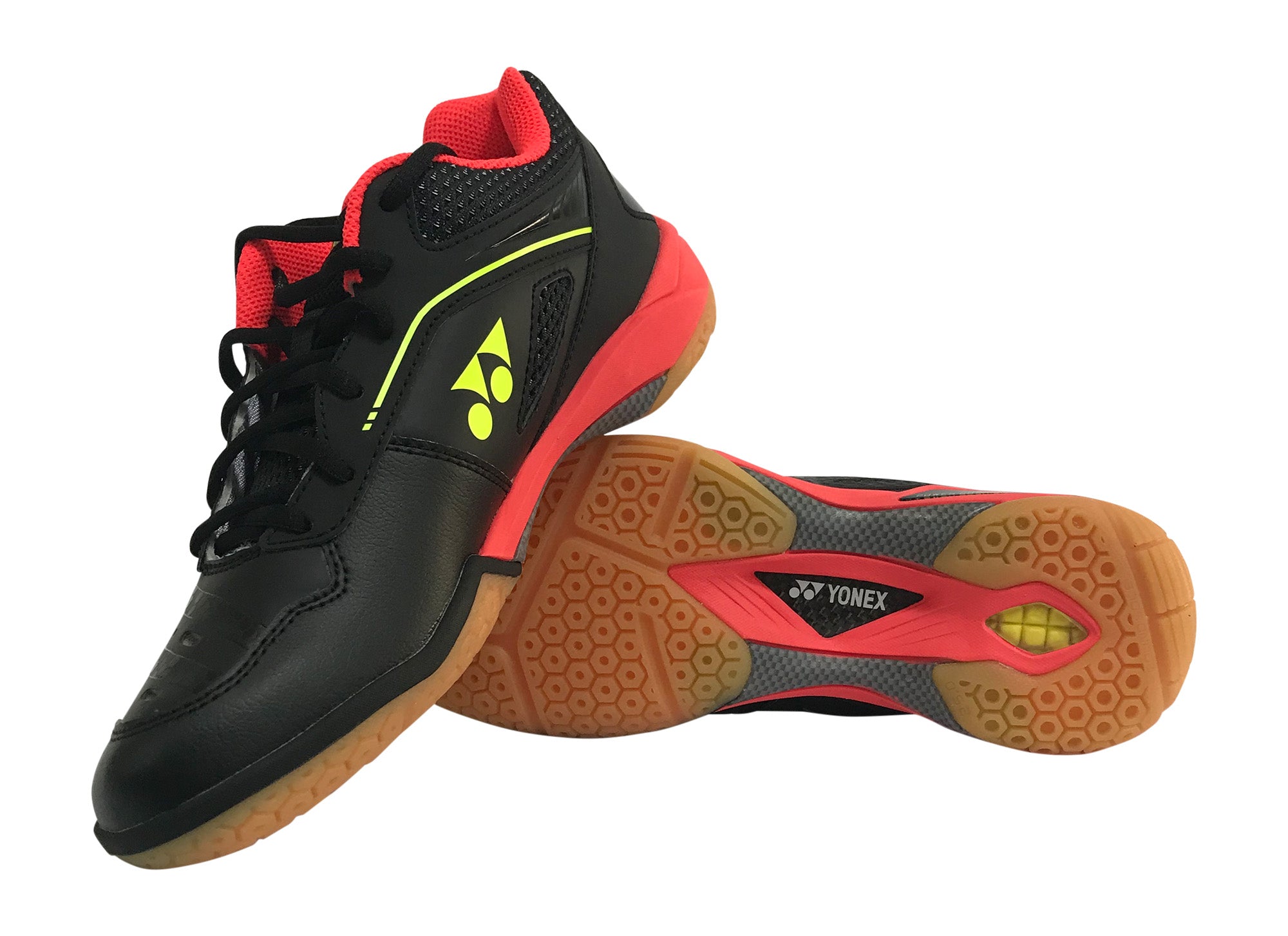 Yonex Power Cushion SHB 65Z Men's Badminton Shoes - Black/Bright Red - Lightweight & Supportive for Competitive Play & Training