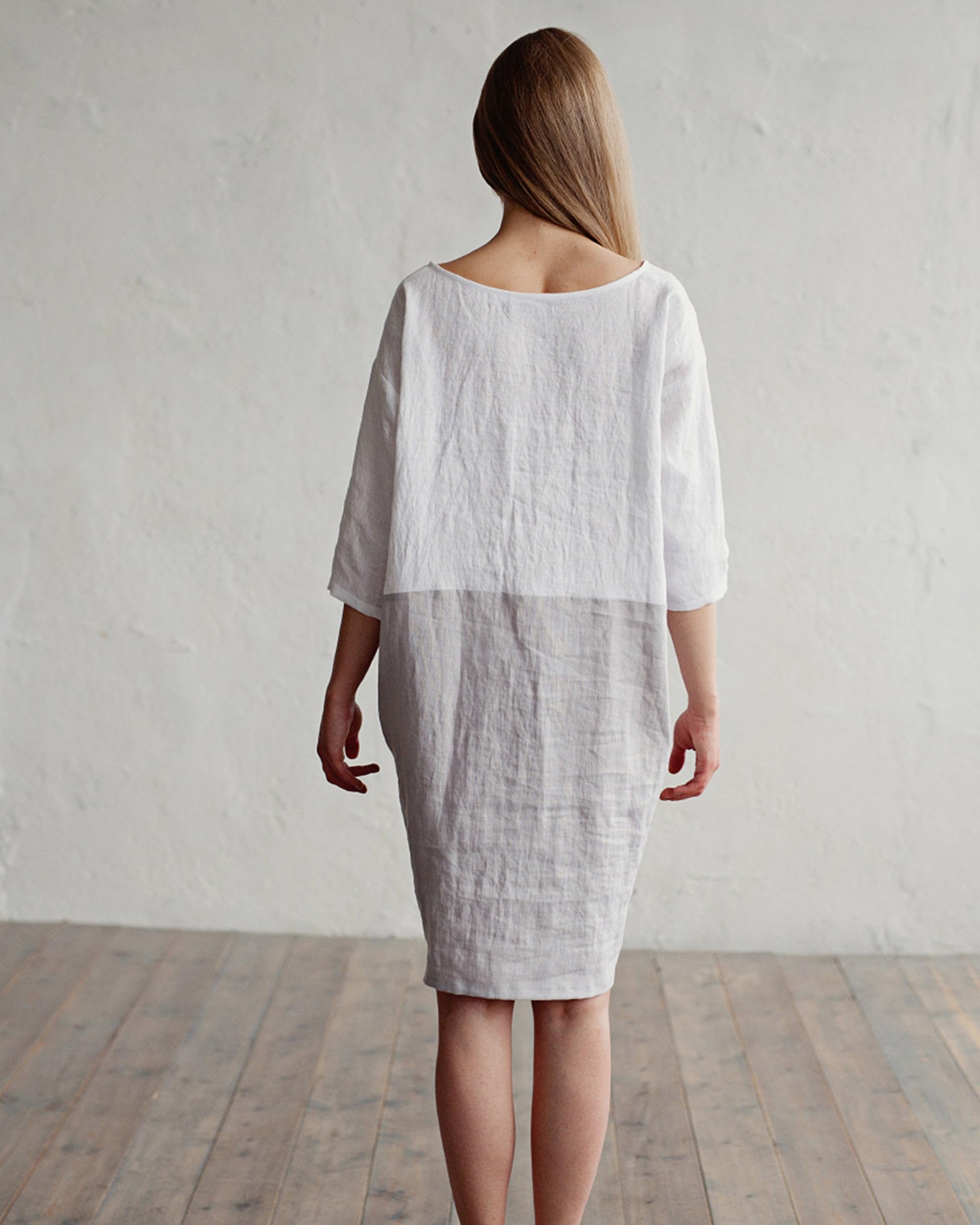 Magic Linen - Women's Adria Linen Dress | Breathable Summer Dress with Color-Block Design | Perfect for Beach Vacations, Casual Outings & Boho Style Fashion