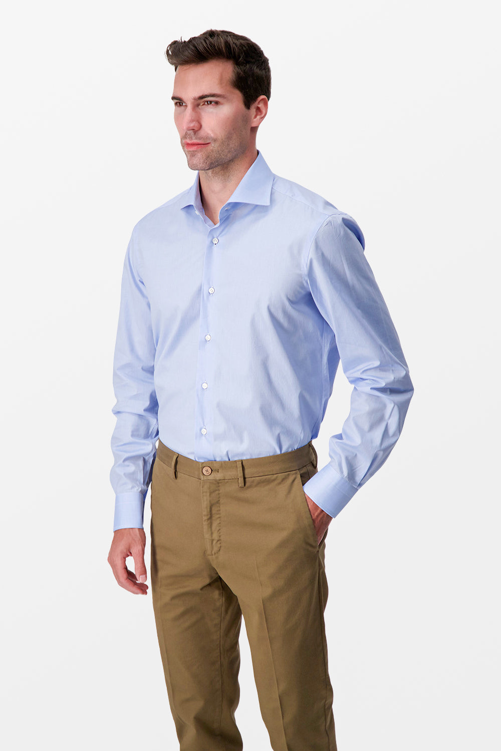 Barba Napoli Blue Classic Men's Dress Shirt - Premium Cotton Formal Wear for Business & Special Occasions