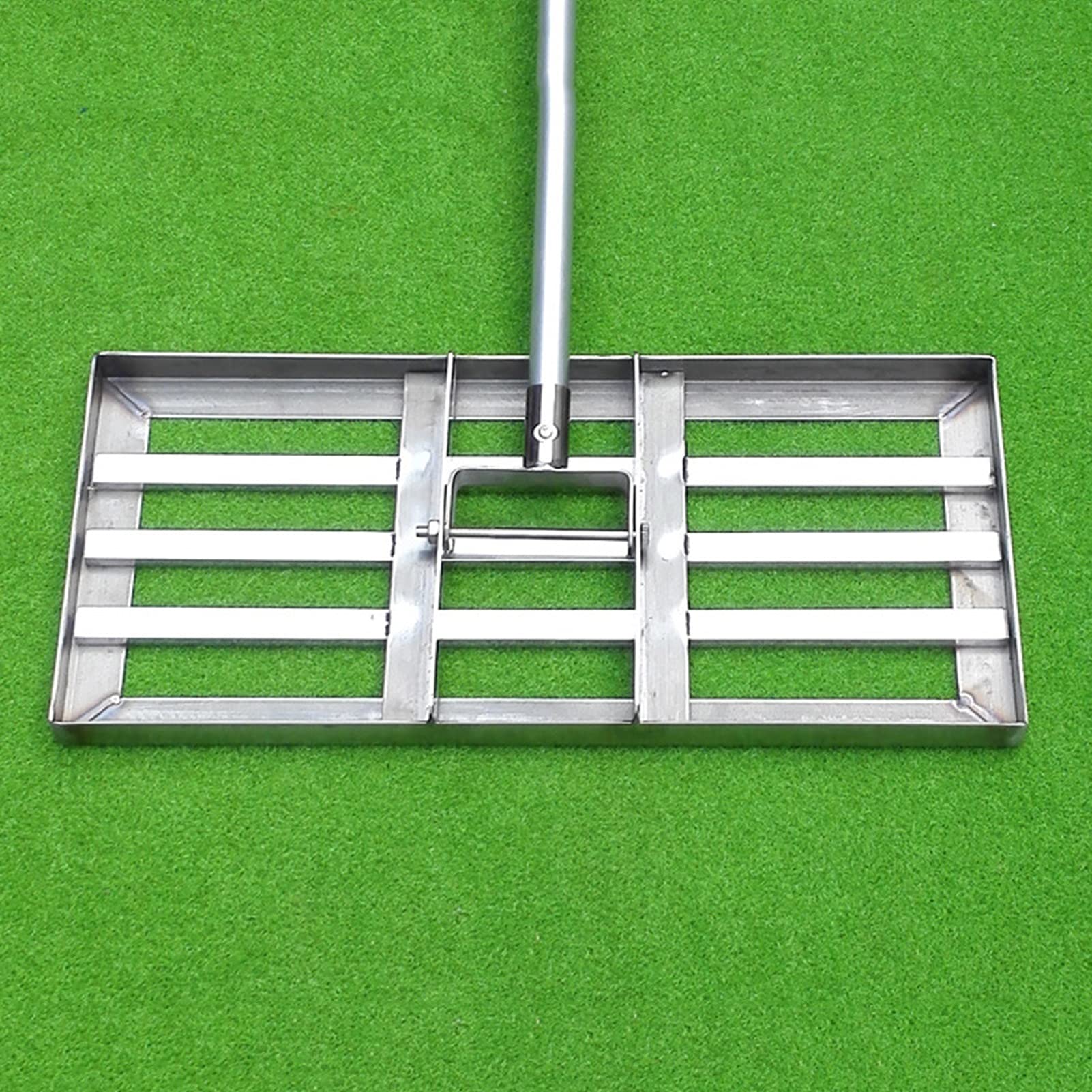 Stainless Steel Lawn Leveling Rake - Heavy Duty Garden Leveling Tool for Grass & Sand, Large Capacity Ground Plate Flat Crusher | Perfect for Lawn Care, Golf Course Maintenance & Yard Leveling