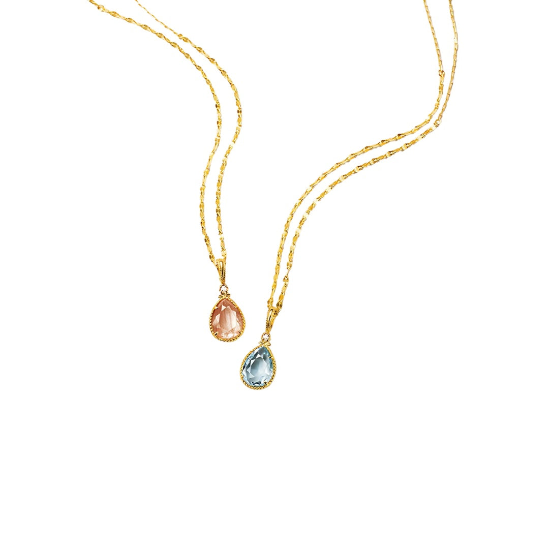 Natural Topaz Citrine Teardrop Pendant Necklace - 925 Sterling Silver Jewelry Gift for Women | Perfect for Birthday, Anniversary & Everyday Elegance