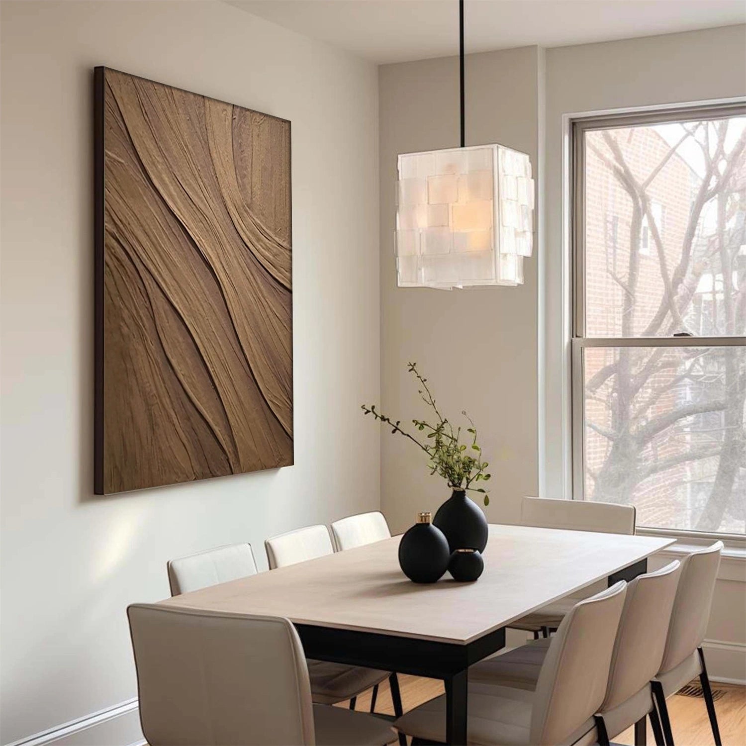 Beige & Brown Abstract Wall Art Print #BB117 - Modern Home Decor for Living Room, Bedroom & Office