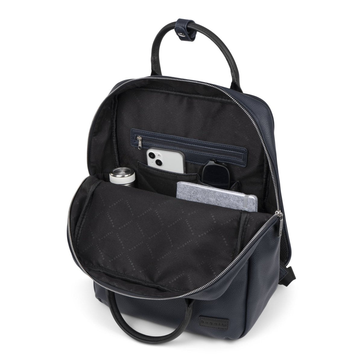Bugatti Contrast Backpack II - Stylish Laptop Backpack for Men & Women, Water-Resistant Travel Backpack with USB Charging Port - Perfect for Work, School, College and Daily Commute