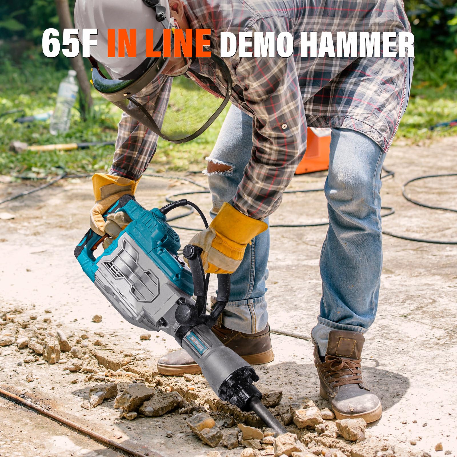 Berserker 1700W 30-Pound Electric Demolition Jack Hammer - 14-Amp Heavy Duty Concrete Breaker with 1-3/16