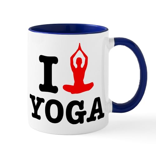 White/Navy Inside - I Heart Yoga Mug