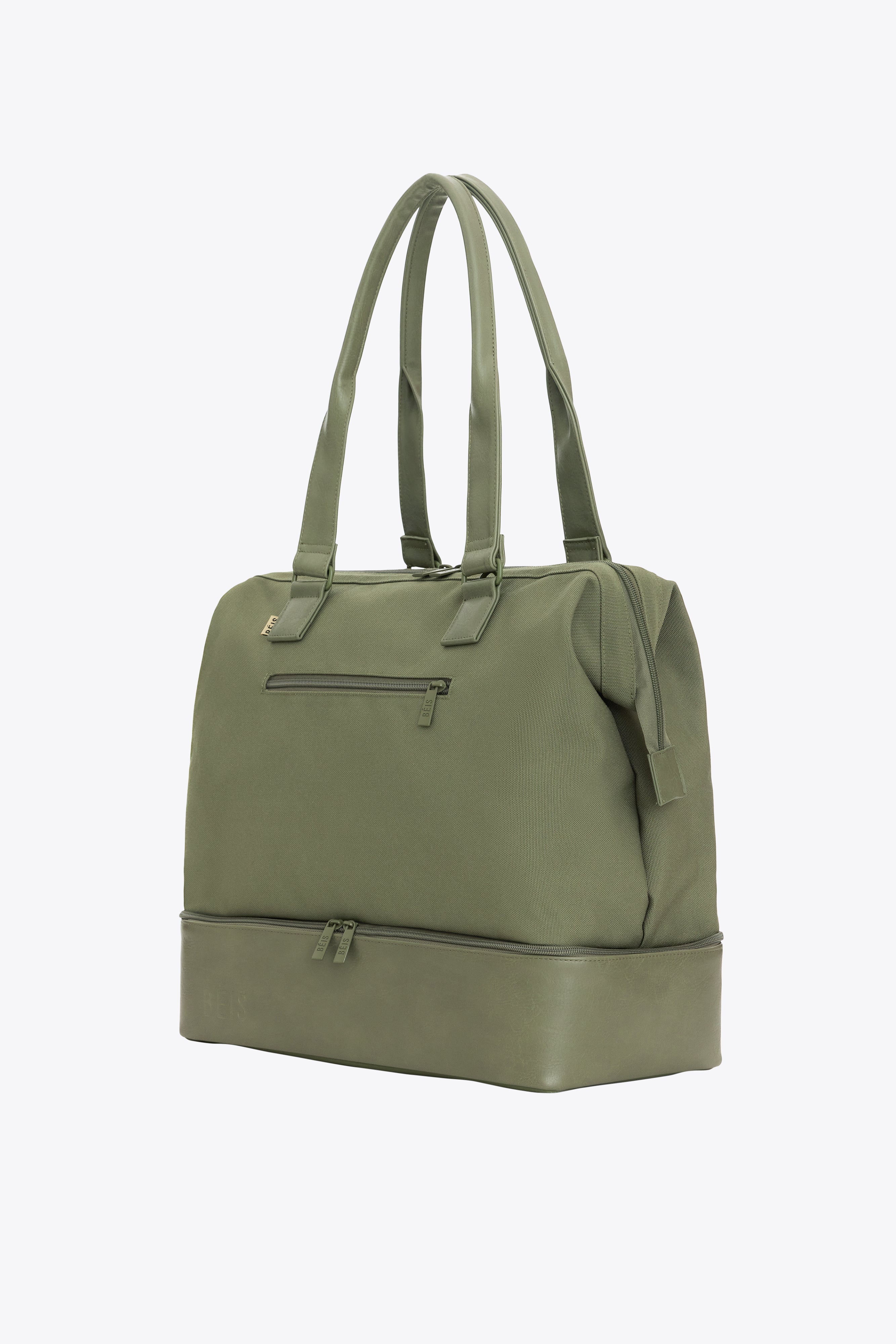 Mini Weekender Bag in Olive Green - Perfect for Travel, Gym & Weekend Getaways | Lightweight & Durable Carry-On Tote