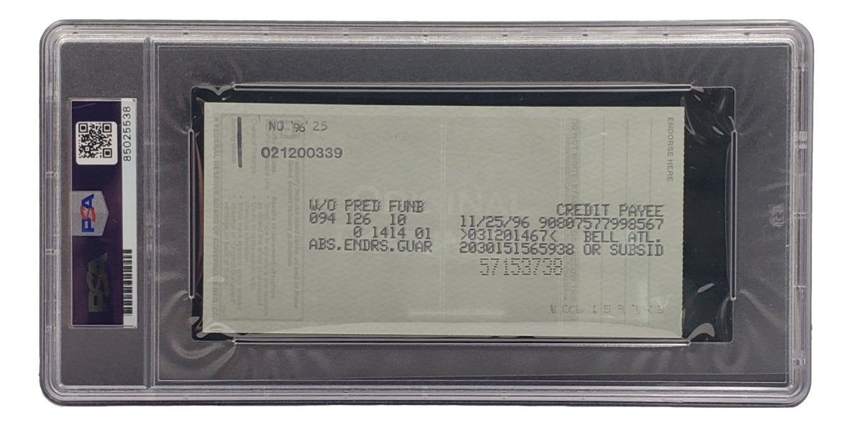 Authentic Bobby Thomson New York Giants Signed Bank Check with PSA/DNA Certification 85025538 - Perfect for Sports Memorabilia Collectors and Baseball Fans