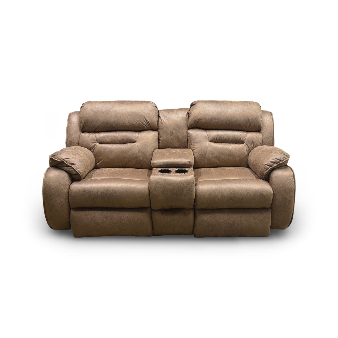 Power Reclining Loveseat with Console - Modern Remix Design, USB Charging & Cup Holders - Perfect for Living Room, Home Theater & Small Spaces