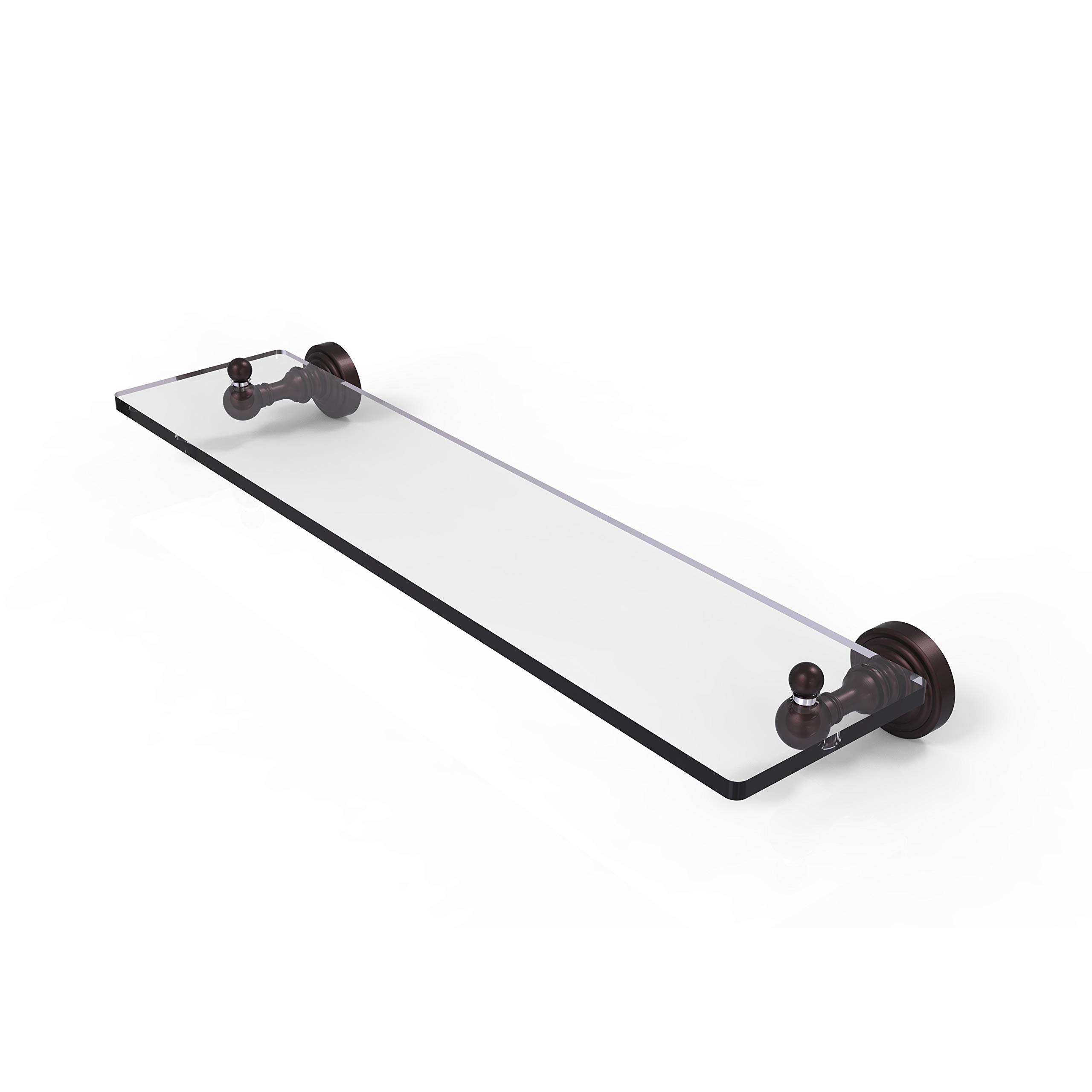 Allied Brass Waverly Place Collection 22-Inch Beveled Edge Glass Bathroom Vanity Shelf in Antique Bronze - Perfect for Organizing Toiletries and Decor in Modern or Vintage Bathrooms