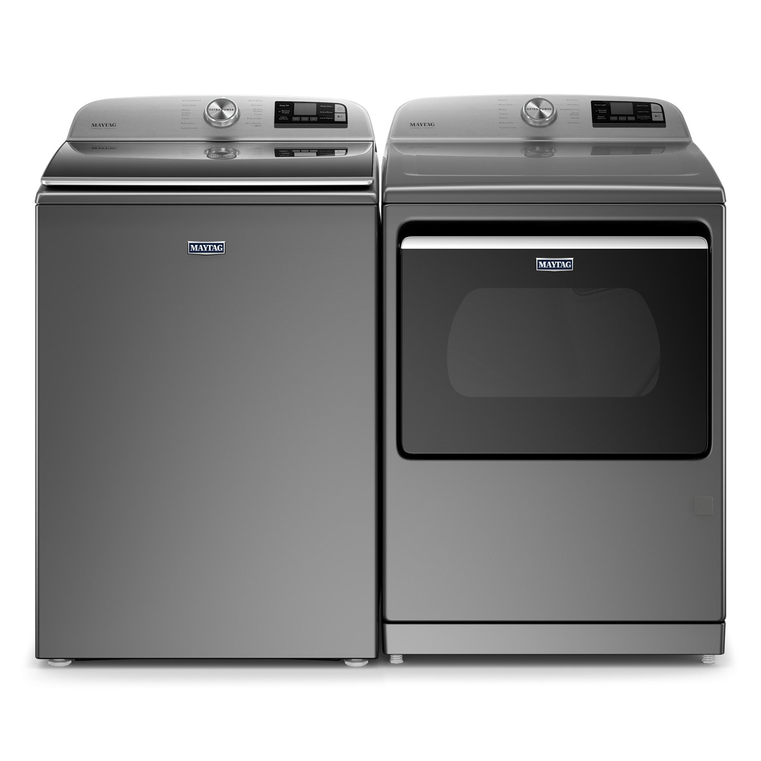 Maytag Metallic Slate Smart Top Load Washer 6.0 cu. ft. & Smart Gas Dryer 7.4 cu. ft. - MVW7230HC/MGD7230HC Laundry Set for Large Families | Energy Efficient & WiFi Connected | Perfect for Home, Apartment & Laundry Room