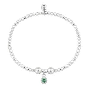May Birthstone Bracelet with Silver & Emerald CZ - Elegant Jewelry Gift for Women, Birthday, Anniversary & Special Occasions