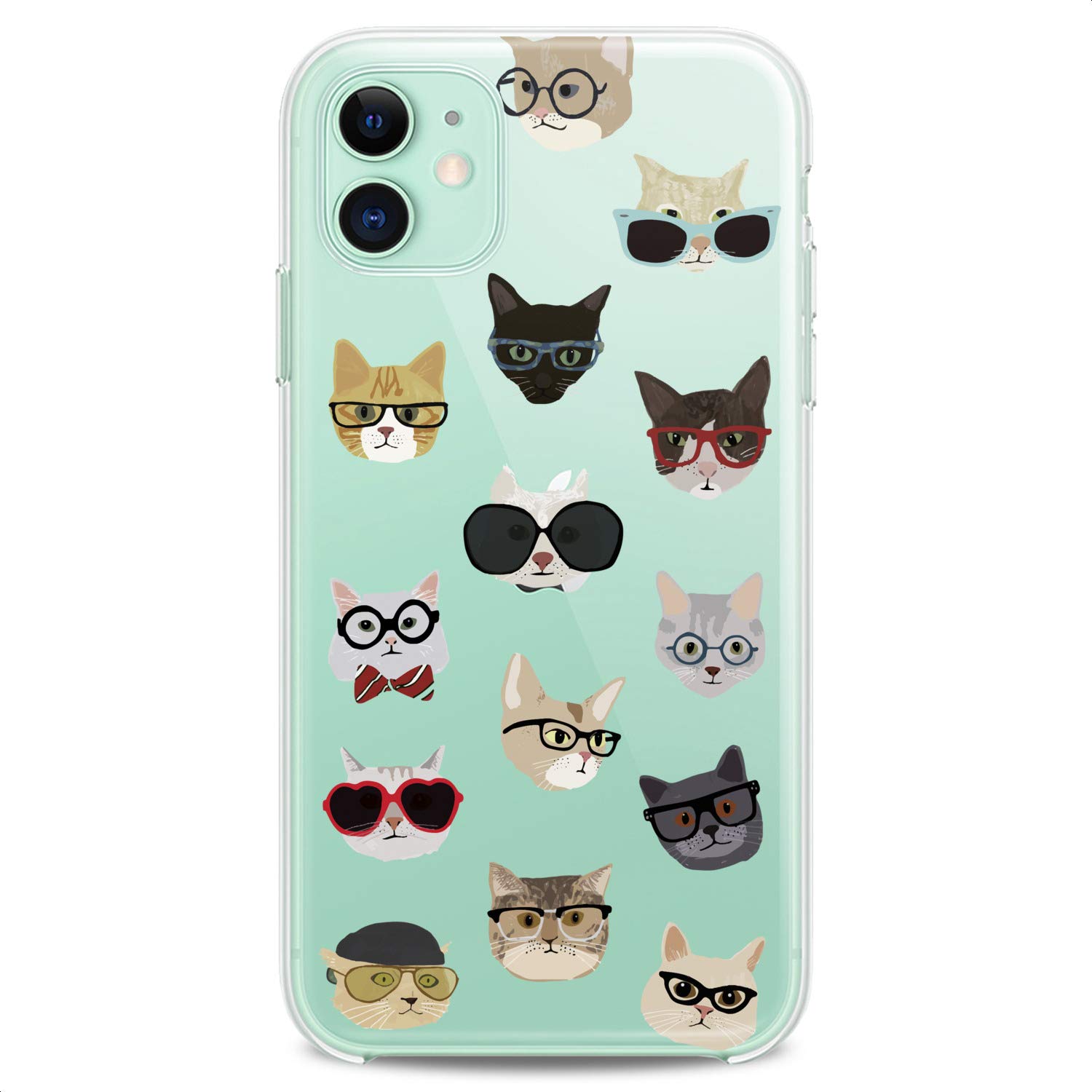 Durable TPU Phone Case for iPhone 16/15/14/13/12/11 Pro Max/Plus/Mini/XS/XR/X/8+/7/6/5/SE - Slim Flexible Silicone Cover with Cute Cat Print Design for Women & Girls | Perfect for Daily Use, School & Work Protection