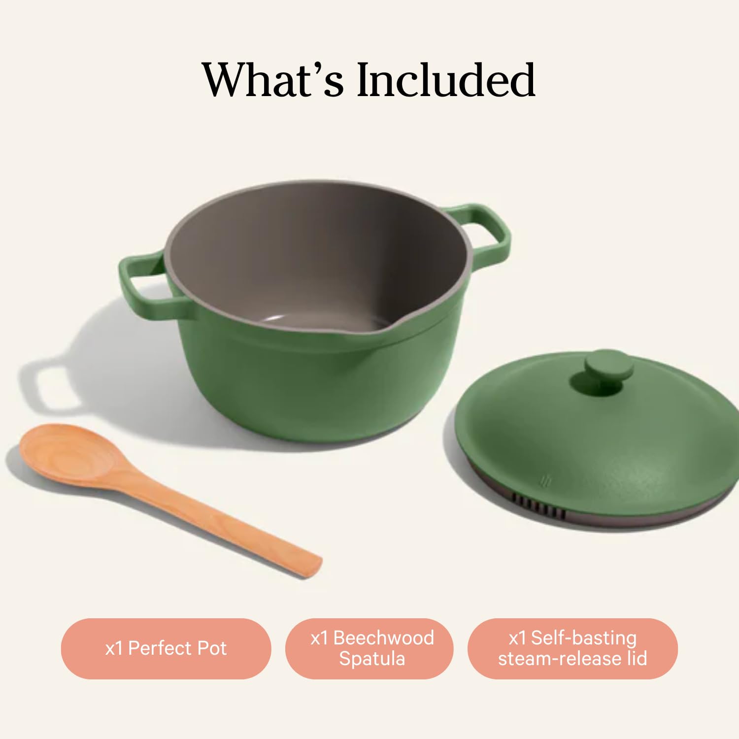 Our Place Perfect Pot - 5.5 Qt Nonstick Ceramic Saucepan with Lid | PTFE & PFOA-Free Healthy Cookware for Stovetop & Oven | Steam, Bake, Braise, Roast | Easy Clean Non-Toxic Ceramic Coating | Sage Green | Perfect for Soups, Stews & Pasta Dishes