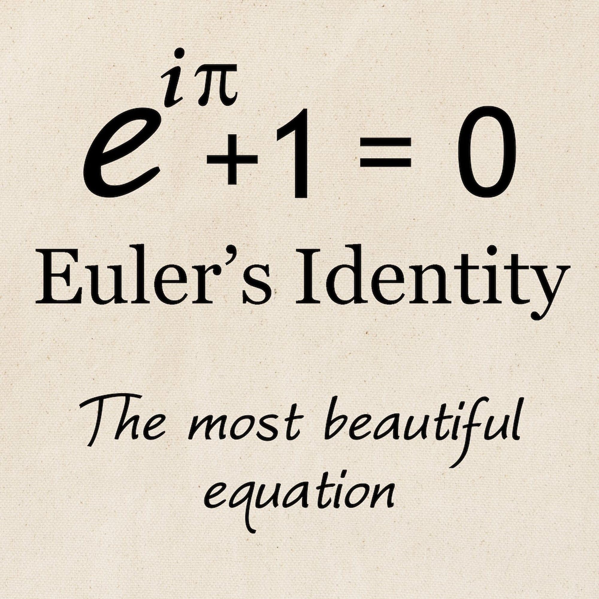 Euler's Identity Tote Bag - Natural Canvas Reusable Shopping Bag for Math Lovers, Students & Teachers - Perfect for School, Groceries & Bookstore Trips