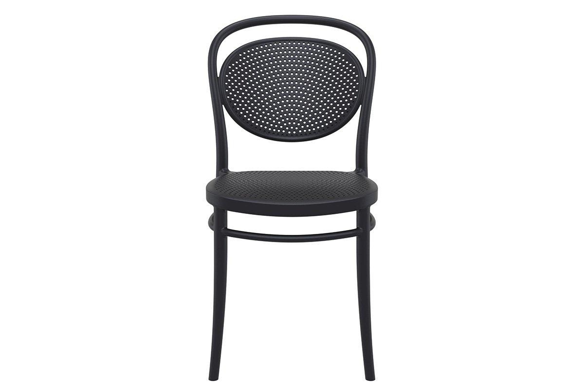 Commercial-Grade Marcel Stacking Chairs for Restaurants, Cafes & Events - Heavy Duty Stackable Dining Chairs for Indoor/Outdoor Use