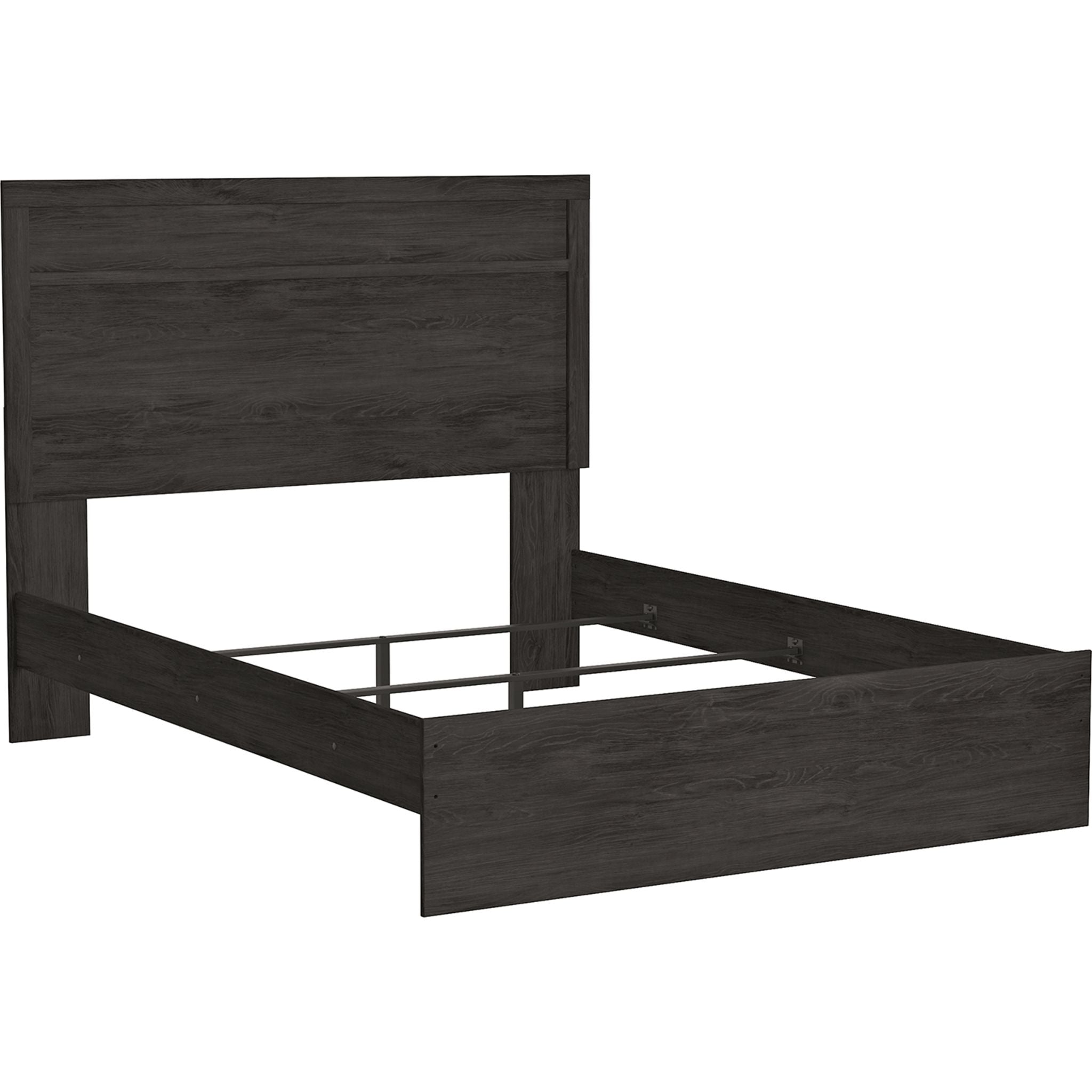 Belachime Panel Bed - Queen Size Wooden Bed Frame with Upholstered Headboard - Modern Platform Bed for Bedroom, Guest Room, or Dorm