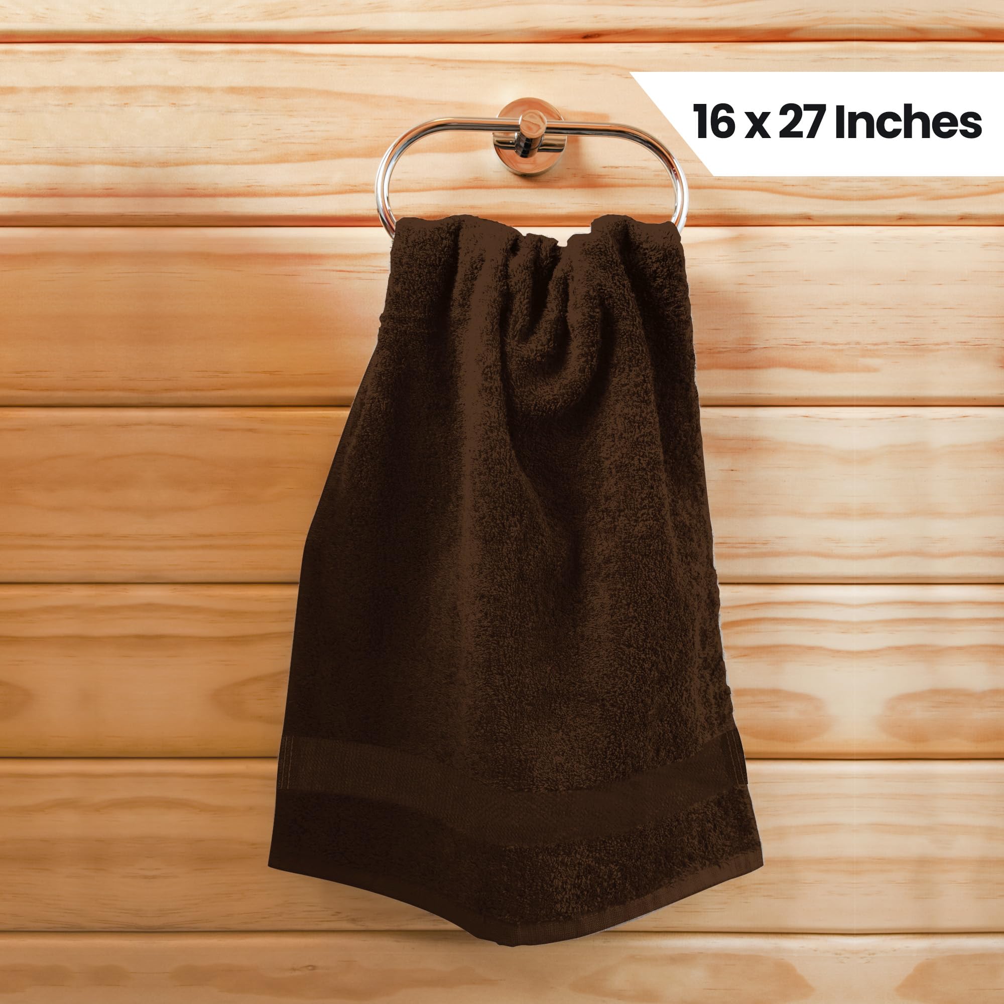Utopia Towels - 24 Pack Salon Towels, 16x27 Inch Highly Absorbent Cotton Towels for Hand, Gym, Beauty Spa & Home Hair Care (Dark Brown) | Perfect for Salon Professionals, Home Use & Commercial Settings