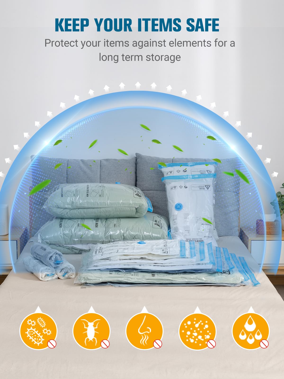 32 Pack Vacuum Storage Bags with Electric Pump | Space Saver Bags for Clothes, Blankets & Travel | 2 Compression Modes | Perfect for Home Organization & Seasonal Storage