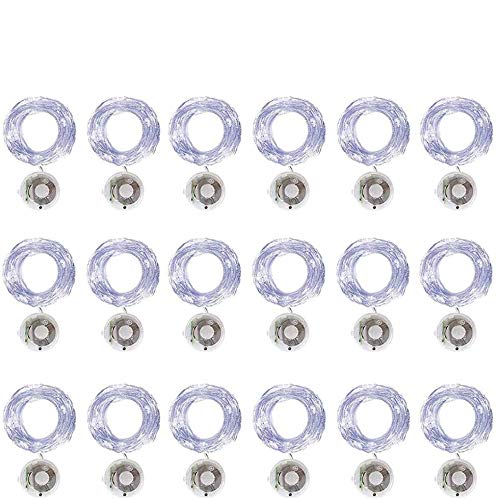 SunKite 18-Pack Fairy String Lights - 20 LED Waterproof Starry Firefly Lights with 3 Flashing Modes | Battery Operated Copper Wire Lights for DIY Party, Wedding, Christmas, Garden & Home Decor (Cool White) - Perfect for Indoor and Outdoor Festive Lighting