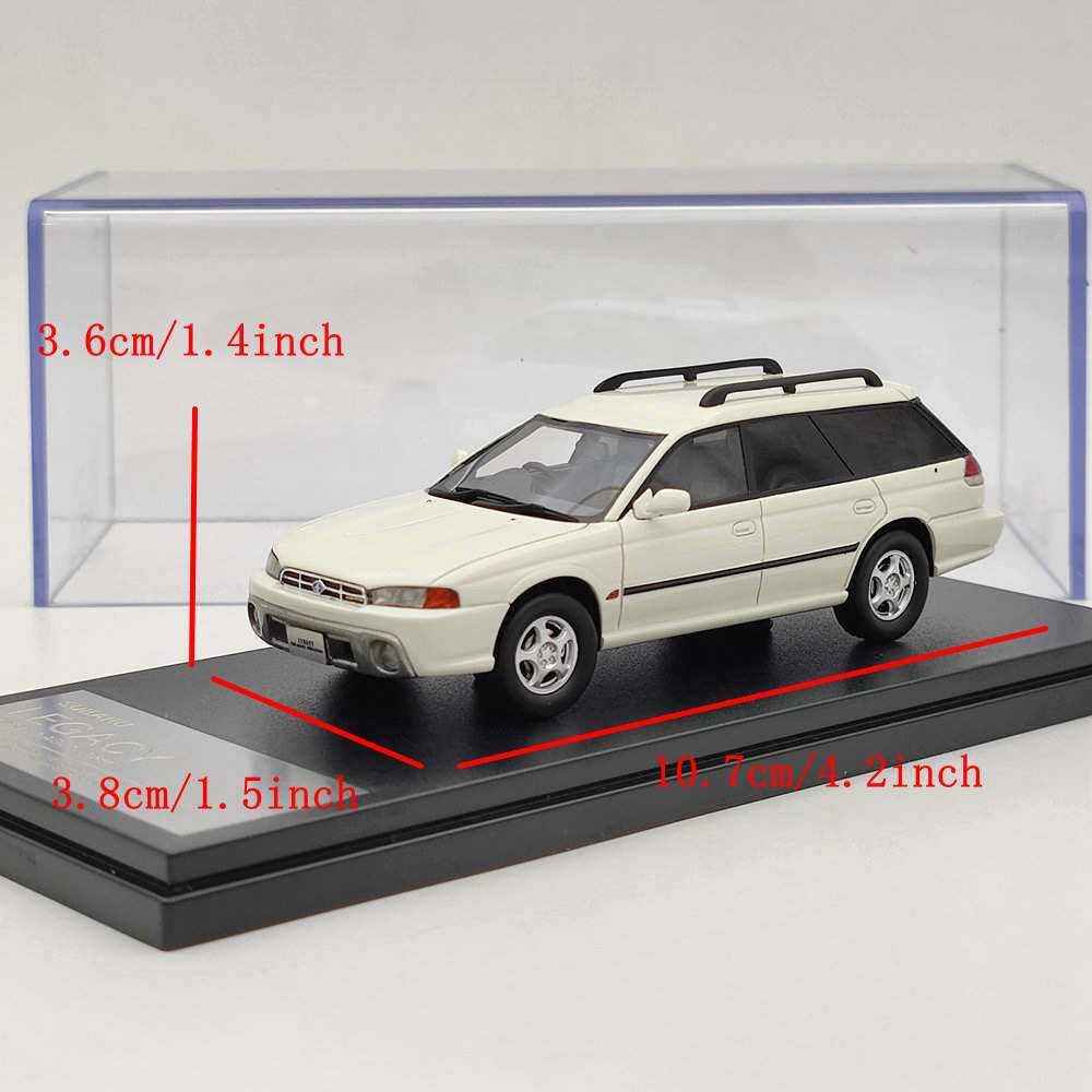 1/43 Subaru Legacy Grand Wagon 1996 White Resin Model Car - Collectible Diecast Vehicle for Adults, Perfect Gift for Car Enthusiasts - Display for Home, Office, or Car Show Collection