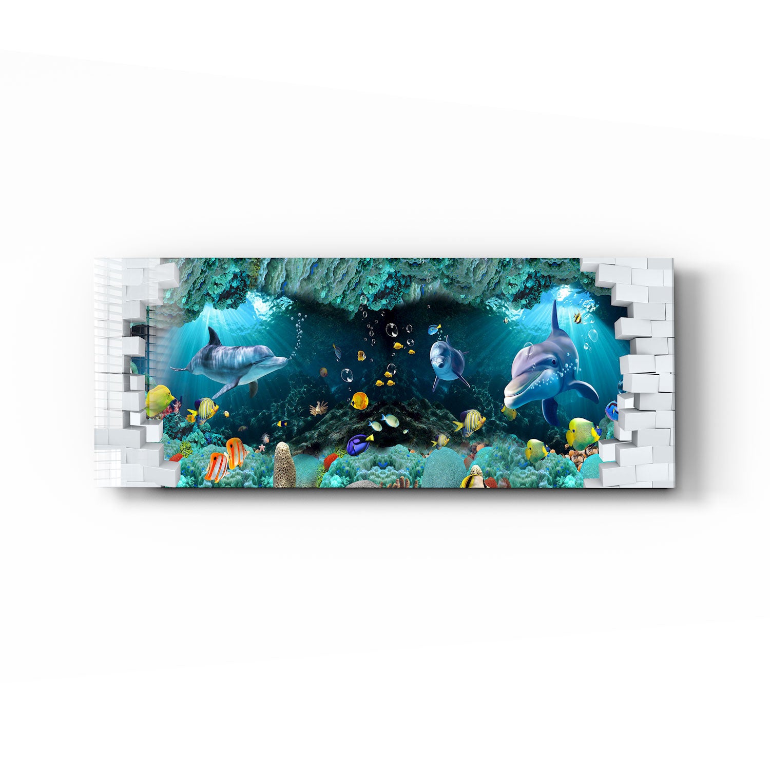 Under The Sea Panoramic Wall Art - Stunning Ocean View Decor for Living Room, Bedroom & Office - Perfect for Coastal & Nautical Theme Interiors