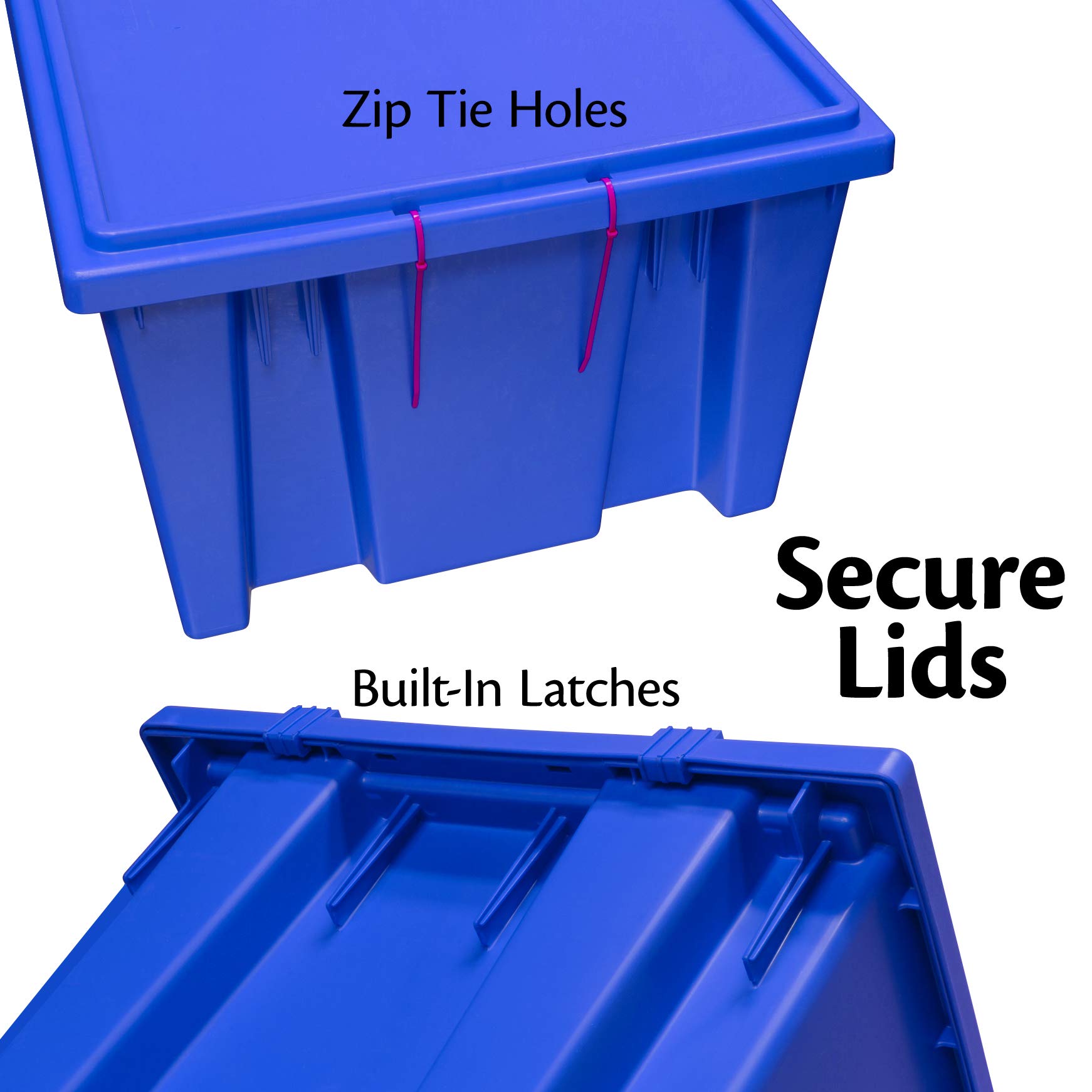 Akro-Mils 35201 Blue Plastic Nest and Stack Storage Tote Lid (6-Pack) - Durable Replacement Cover for 35200 Bin, Organize Tools, Crafts & Home Supplies