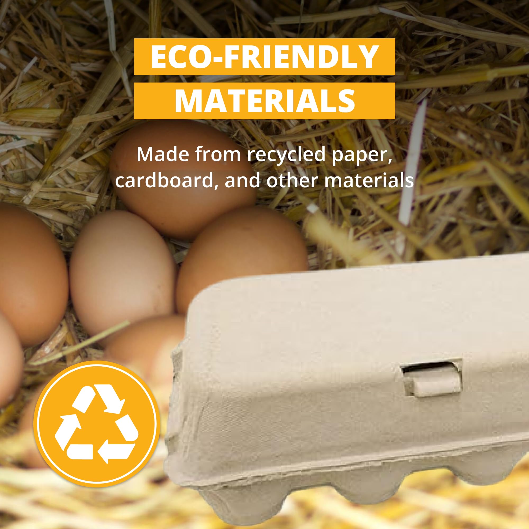 Eco-Friendly Large Blank Flat Top Chicken Egg Cartons - 200 Pack, Made from Recycled Materials, Biodegradable & Customizable for Farmers, Crafters | Perfect for Farm Fresh Eggs, DIY Crafts & Sustainable Packaging