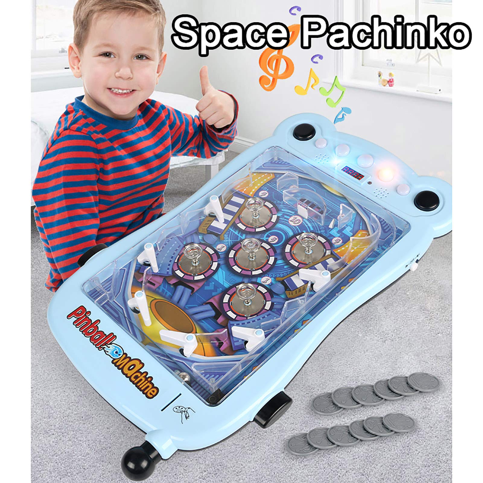Feelme Mini Pinball Machine Toy with Sound & Light - Fun Space-Themed Arcade Game for Kids, Boys & Girls - Perfect Gift for Birthday & Christmas - Great for Family Game Night & Indoor Playtime