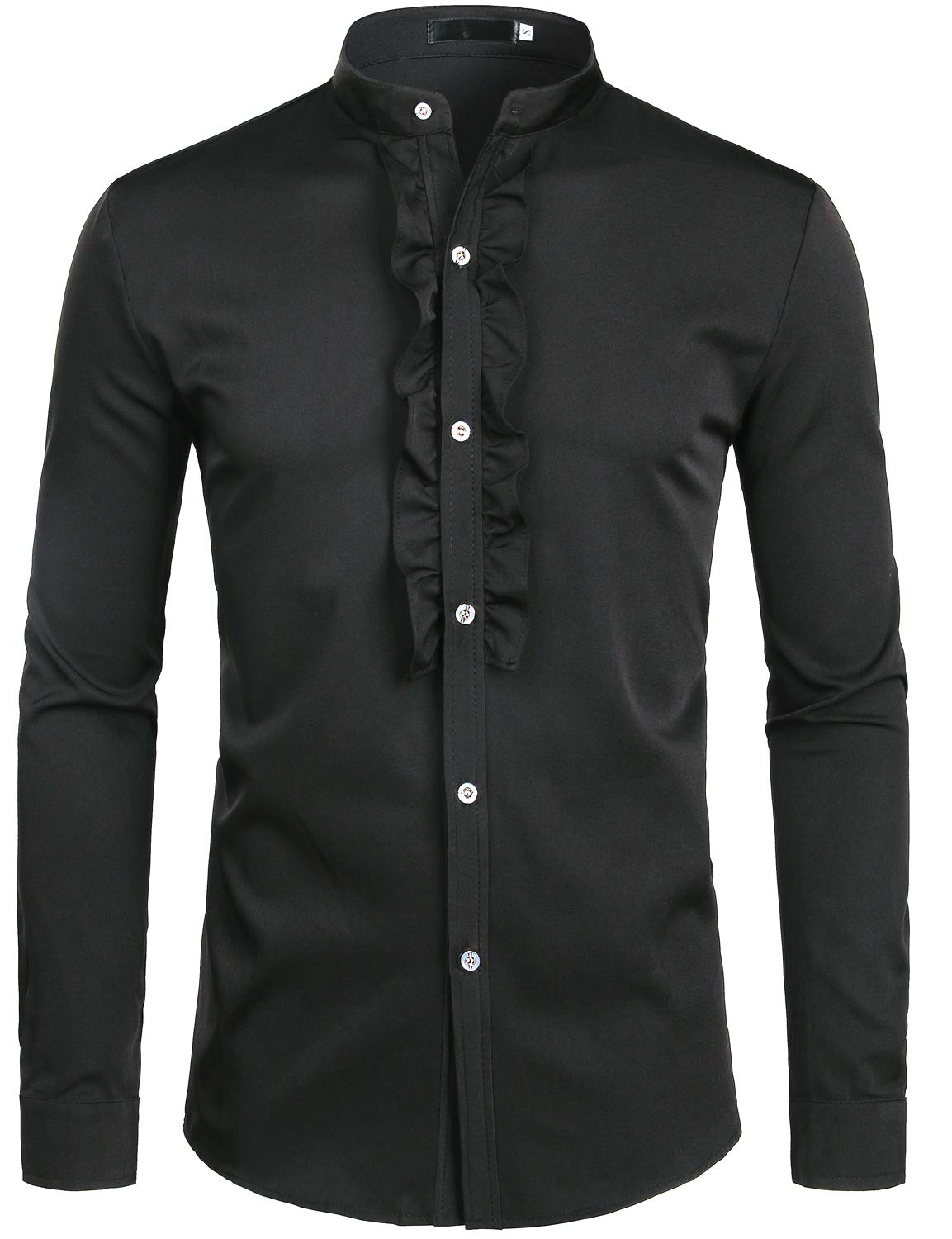 ZEROYAA Men's Slim Fit Long Sleeve Tuxedo Dress Shirts - Formal Wedding, Prom & Performance Shirts for Special Occasions