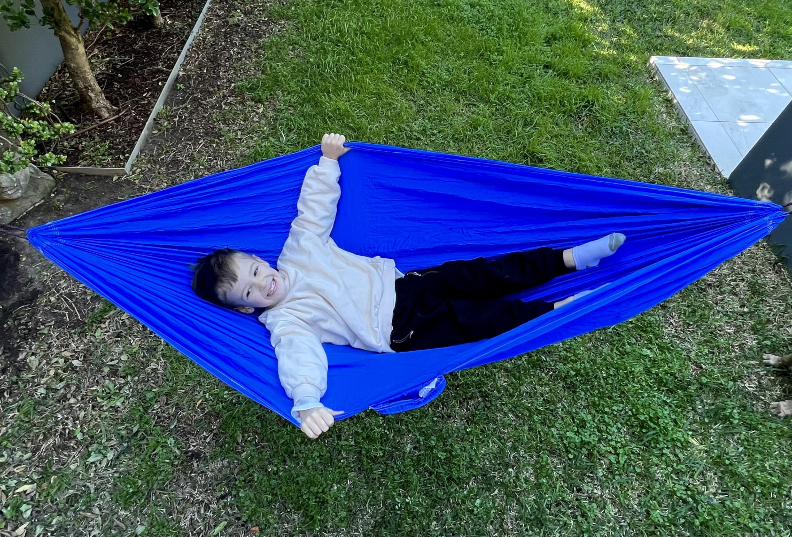 Sky Kid Hammock - Lightweight Portable Camping Hammock for Children | Indoor/Outdoor Kids Hammock with Carabiners | Perfect for Backyard, Playroom & Family Camping Trips