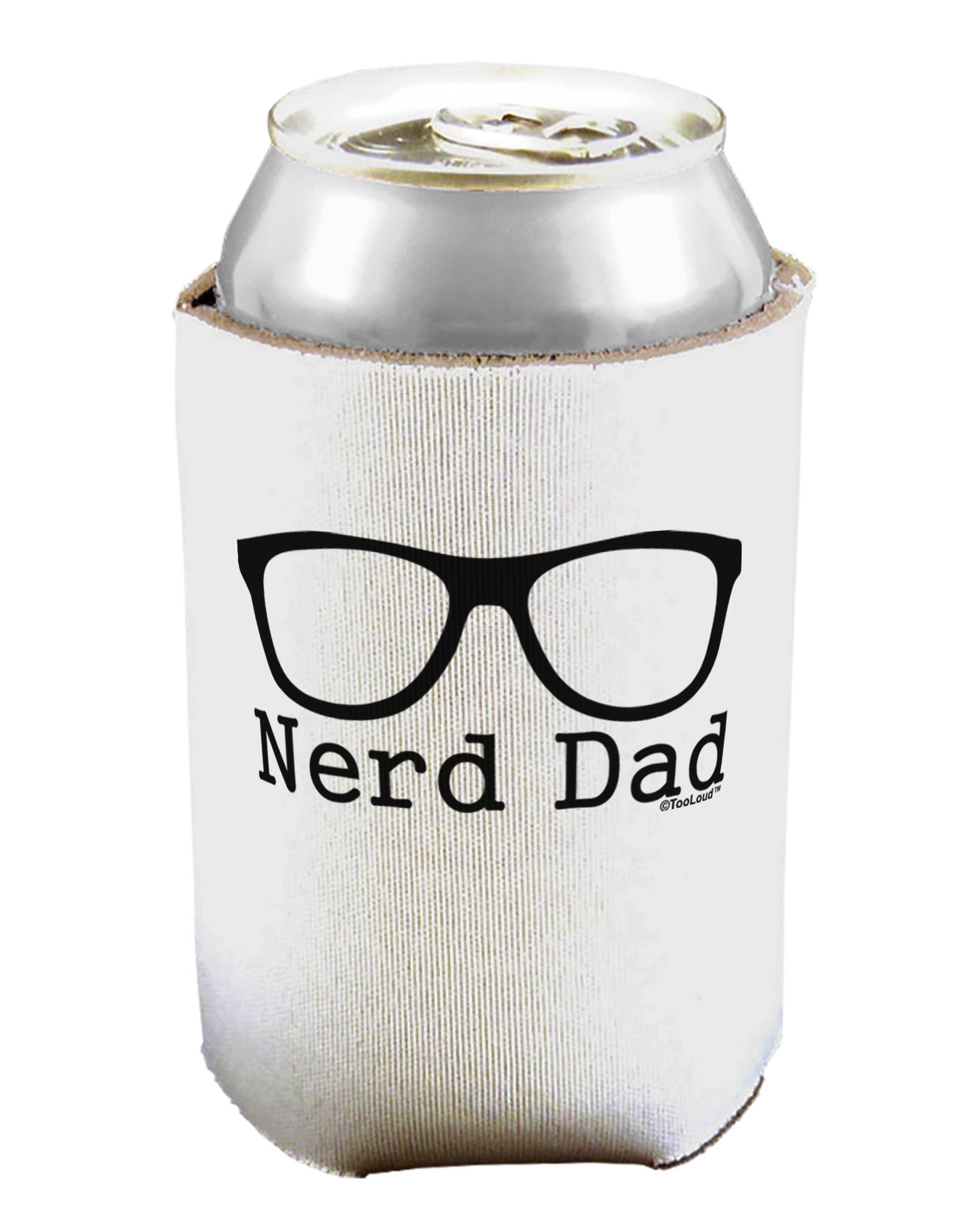 TooLoud Nerd Dad Glasses & Bottle Insulator Cooler - 2 Pack Set for Beer, Soda & Drink Cans - Perfect for BBQs, Parties & Outdoor Activities