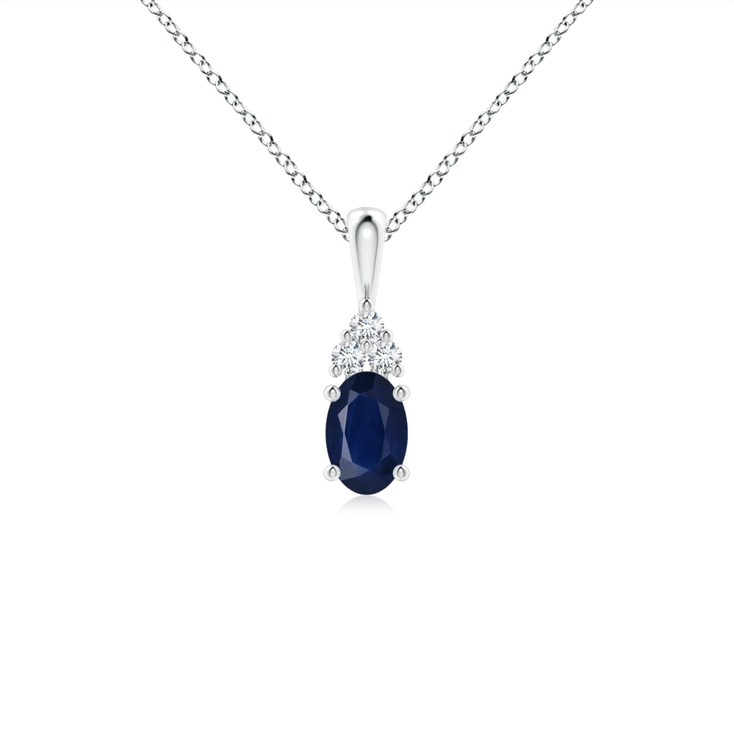 Natural Blue Sapphire Oval Pendant Necklace in Sterling Silver or 14K Solid Gold | September Birthstone Jewelry for Women | Perfect Birthday, Engagement, Anniversary & Wedding Gift | Elegant Everyday Wear & Special Occasion Jewelry