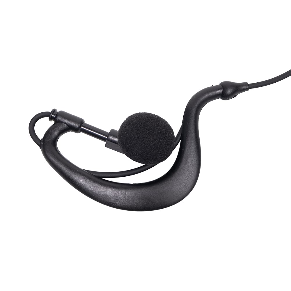 XPR 3500e Earpiece Headset with Mic & PTT for Motorola XPR3500 XPR3000 XPR3300 XPR3300e - G-Shape Two-Way Radio Accessory for Clear Communication in Security, Construction & Event Management
