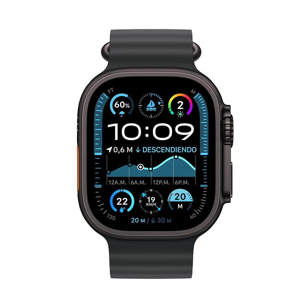 Apple Watch Ultra 2 GPS + Cellular 49mm Black Titanium Case with Black Ocean Band - Smartwatch for Fitness Tracking, Outdoor Adventures & Daily Use