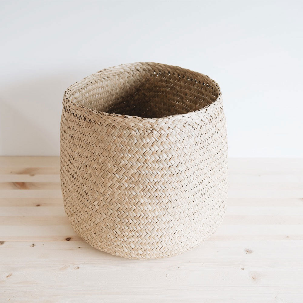 Handwoven Natural Fiber Floor Basket - Stylish Storage for Blankets, Toys & Home Decor - Perfect for Living Room, Bedroom & Nursery Organization
