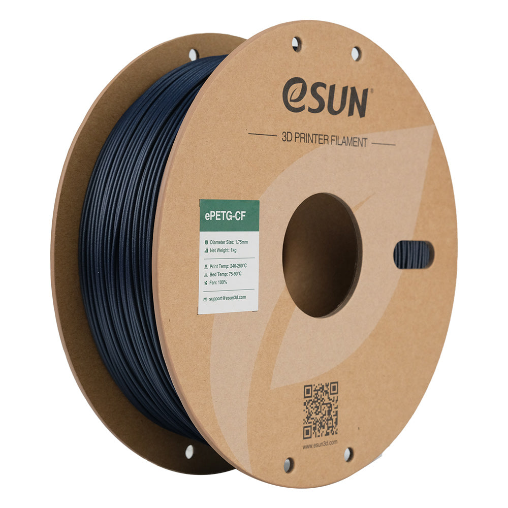 eSUN PETG Carbon Fiber Filament 1.75mm 1kg Spool - Black | High-Strength 3D Printing Material for Functional Parts, Automotive & Engineering Prototypes
