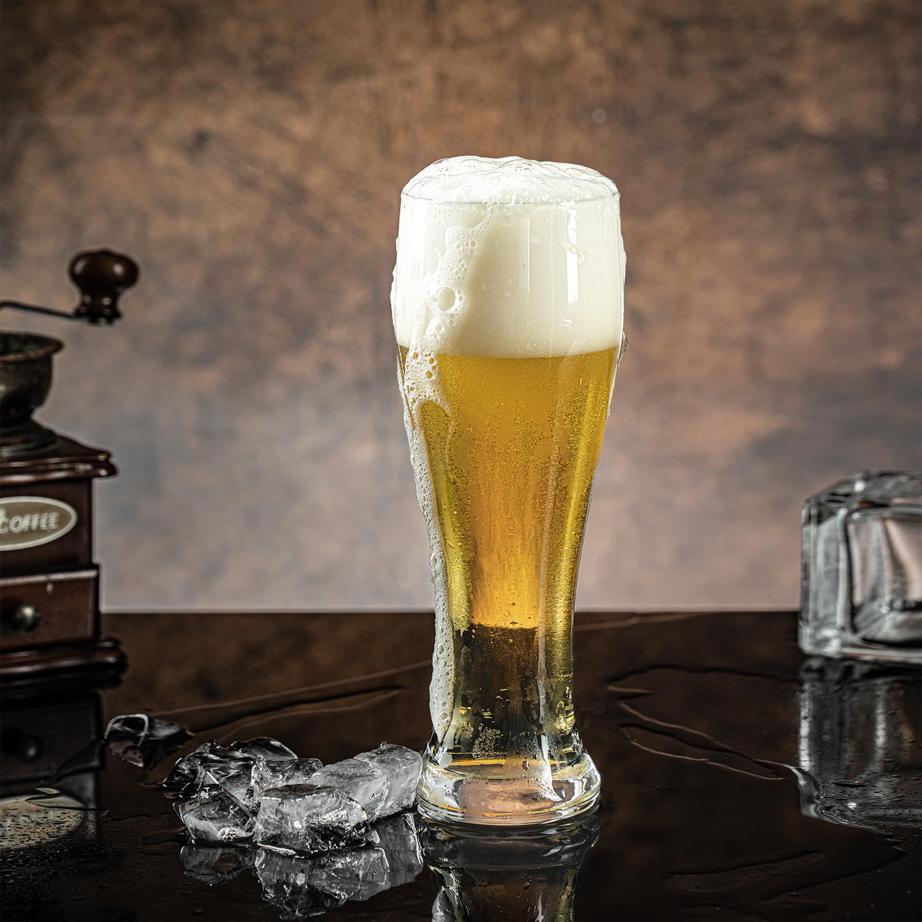 Premium 17oz Pilsner Beer Glasses Set of 2 - Thick Heavy Base Bar Glasses for Lager, IPA & Craft Beer - Perfect for Home Bars, Parties & Restaurants
