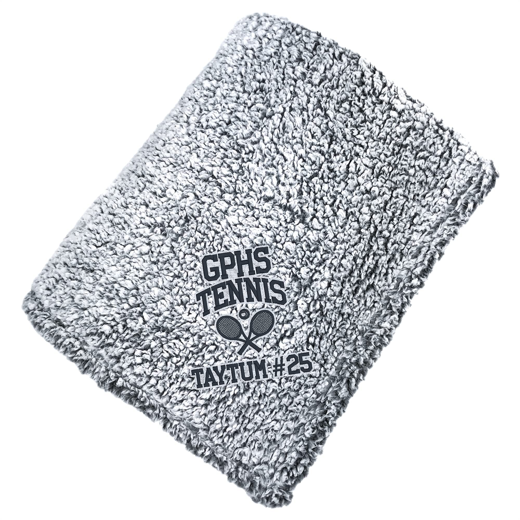 Personalized Tennis Blanket for Seniors - Custom Embroidered Sports Blanket - Perfect for Retirement Gifts, Senior Night, and Tennis Lovers