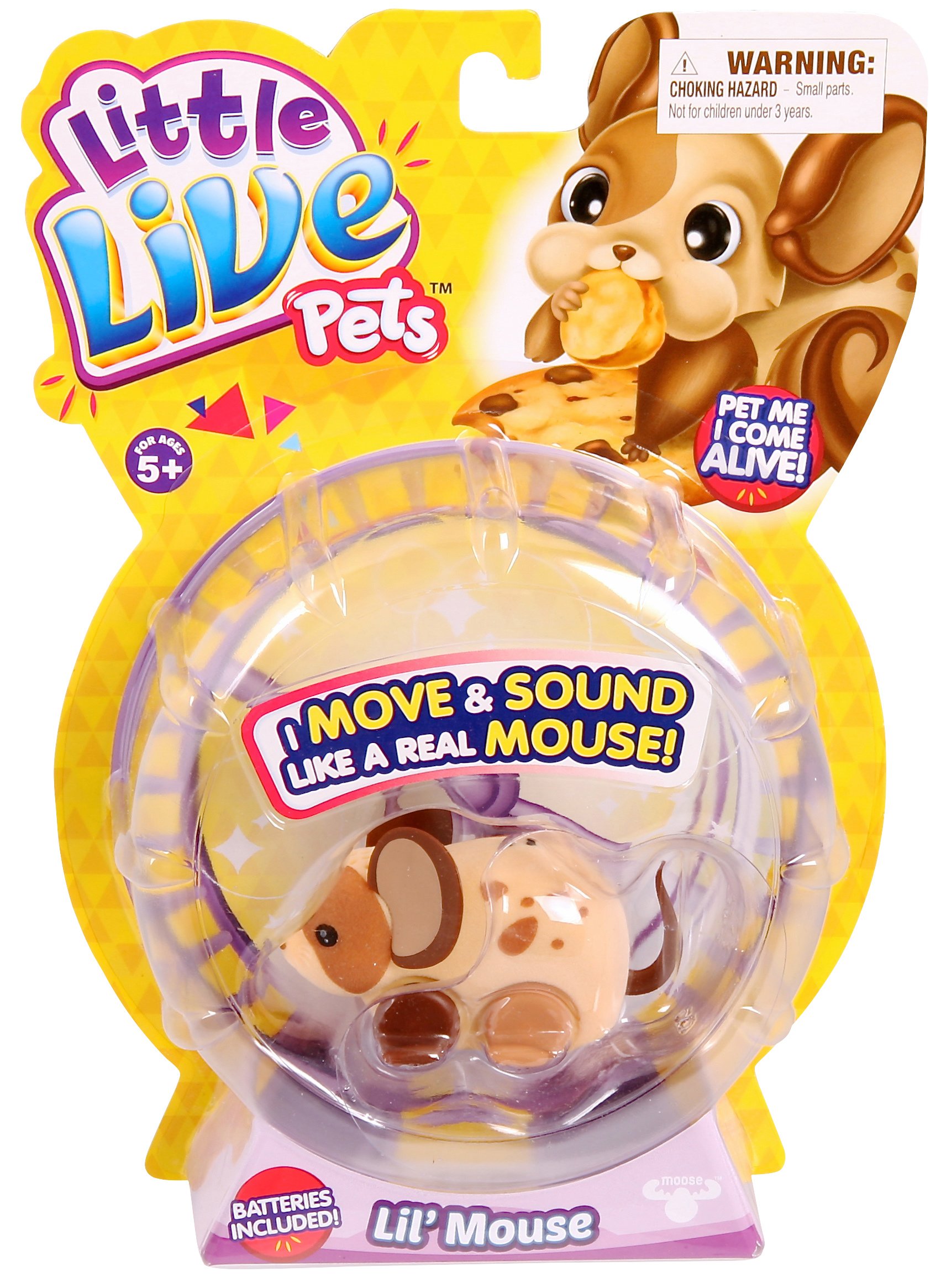 Little Live Pets Lil' Mouse - Interactive Electronic Pet Toy with Sounds & Movements - Perfect Gift for Kids Ages 5+ | Fun Playtime Companion for Home & Travel