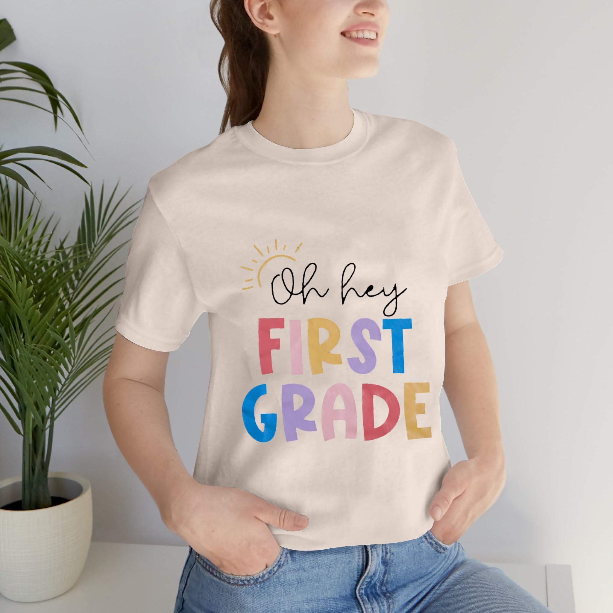 Best DUTUT First Grade Teacher T-Shirt for Women - Back to School Letter Print Short Sleeve Blouse - Perfect Teacher Appreciation Gift & Classroom Outfit