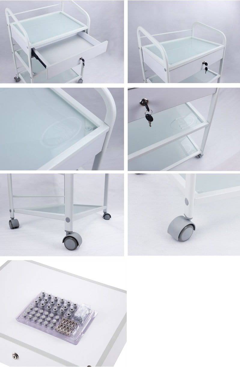 3 Tier Portable Salon Trolley BA6039 - Professional Rolling Beauty Cart for Hair Stylists, Nail Tech & Makeup Artists - Perfect for Salon, Spa & Home Use